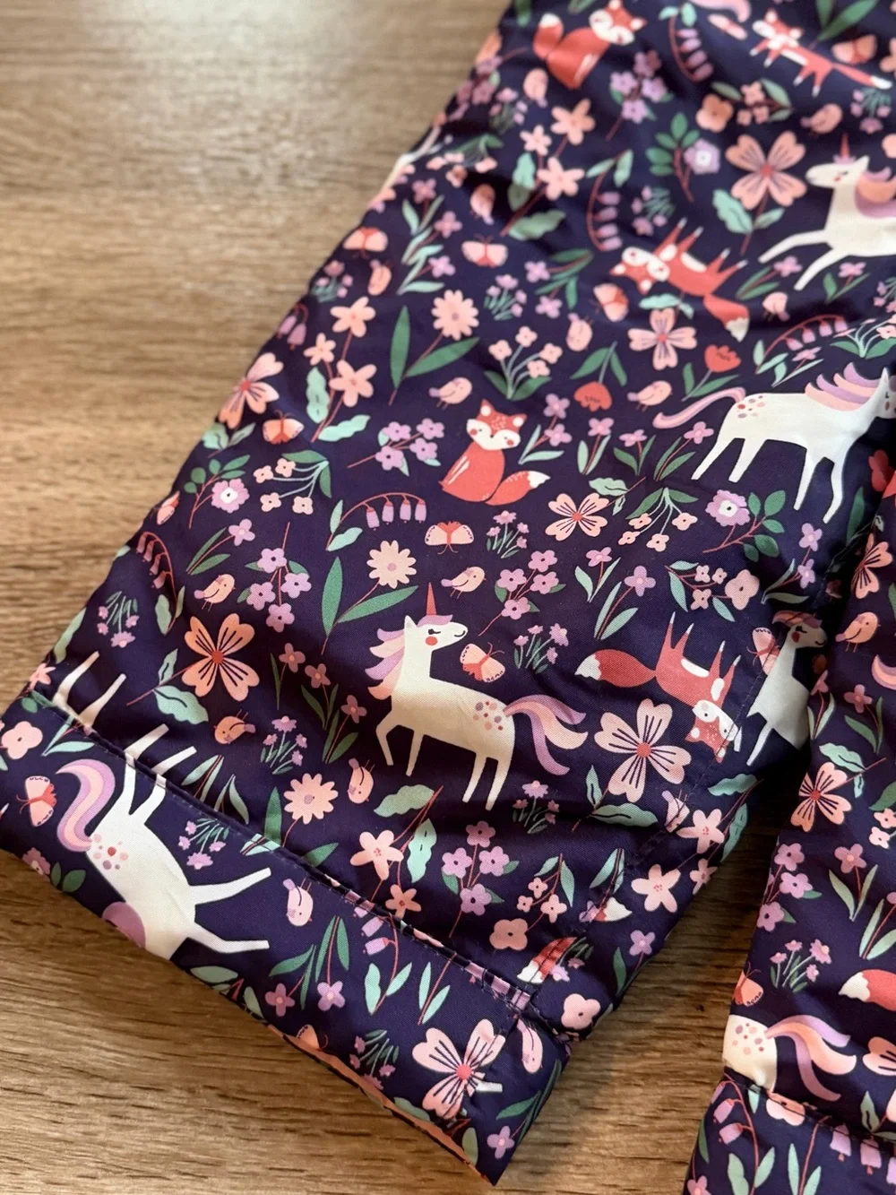 Unicorn Snow Bib pants 12-18 months Purple Puffer Overalls insulated snow pants